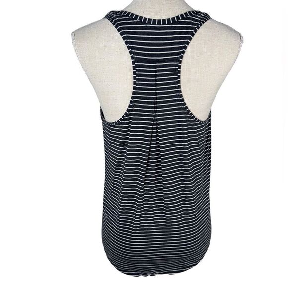 Lululemon Women’s Pleated Love Tank in Modern Stripe Heathered Black & White - Picture 7 of 7